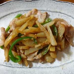 豚肉と菊芋の生姜ごま炒め(o^^o)